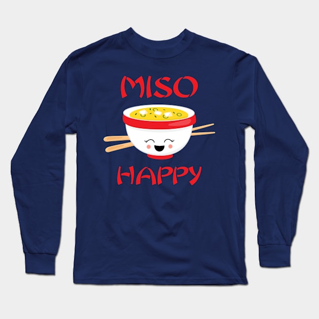 Kawaii Miso Happy Long Sleeve T-Shirt by PinkInkArt